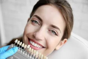 matching veneers to a patient's teeth